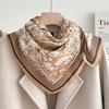 Chessboard Plaid 71CM Cotton and Linen Silk Scarf Small Square Scarf Women's Spring and Autumn Summer Thin Scarf Scarf Linen Headscarf Belt