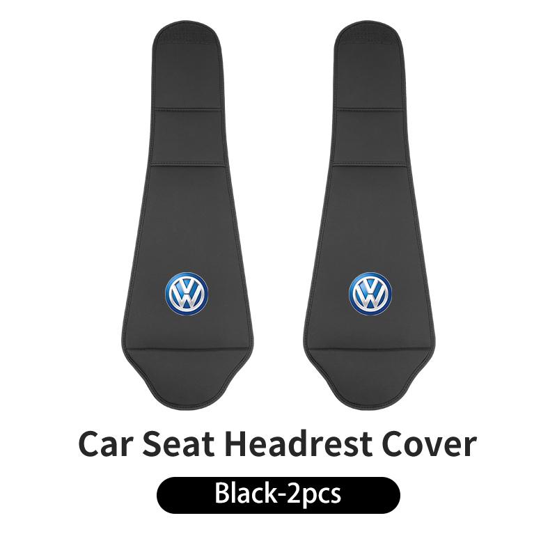 W19Car Seat Headrest Cover Leather Neck Pillow Protector Accessories For Volkswagen VW Golf 4 6 7 GTI Tiguan Passat B5 B6 B7 CC MK5