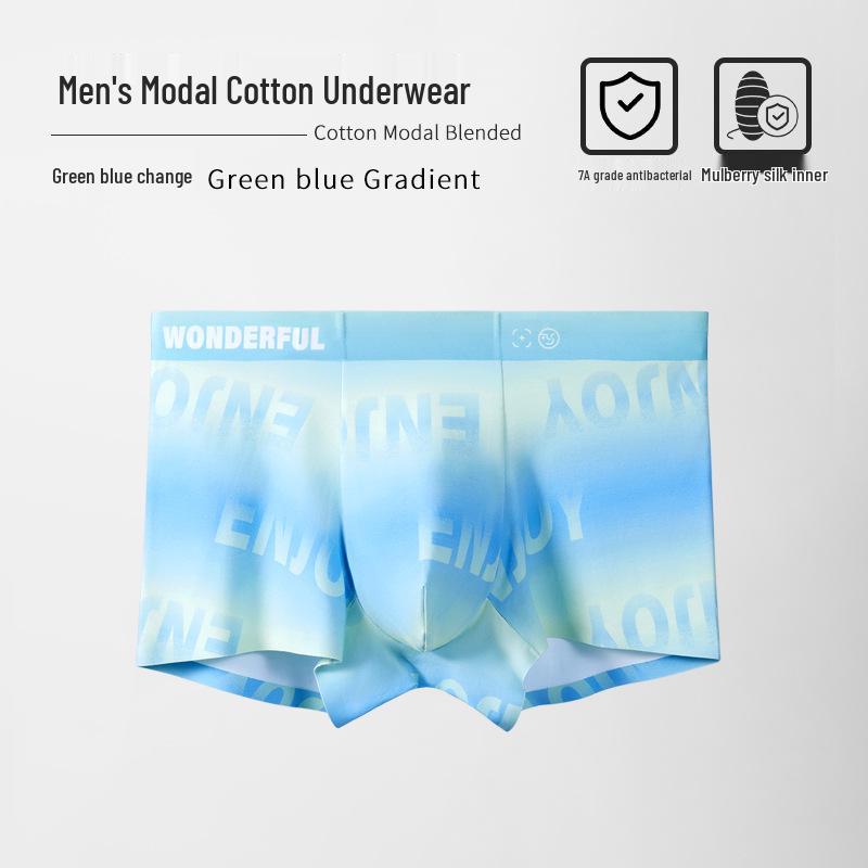 Men s Gradient Silk Modal Cotton Antibacterial Boxer Briefs 2XL/70-80kg