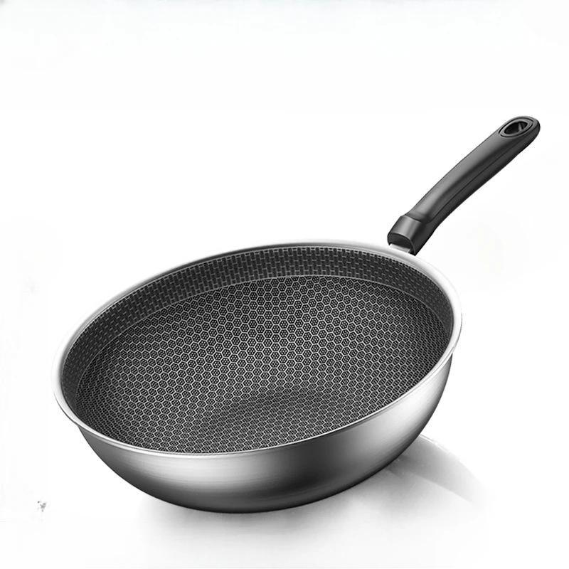 Stainless Steel Wok Non-smoke Non-coating Non-stick Household Wok