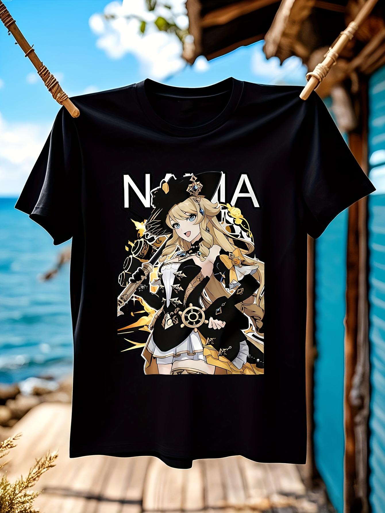 Navia Genshin Impact Shirt - Casual Crew Neck Tshirt with... M