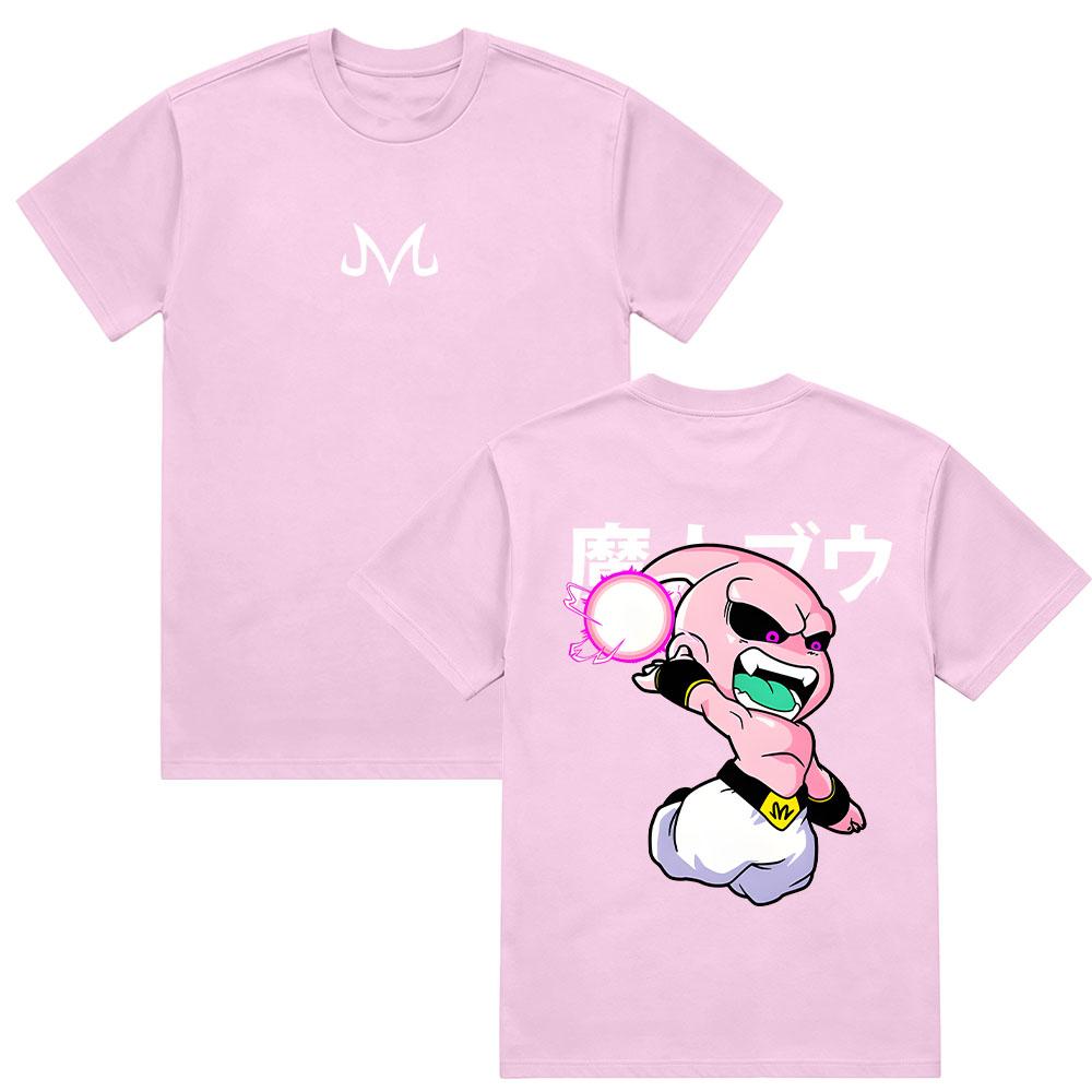 2026 New Dragon Ball Anime Cotton T-shirt Summer New Majin Buu Printed Men's and Women's Street Hip Hop Casual Short Sleeve Top