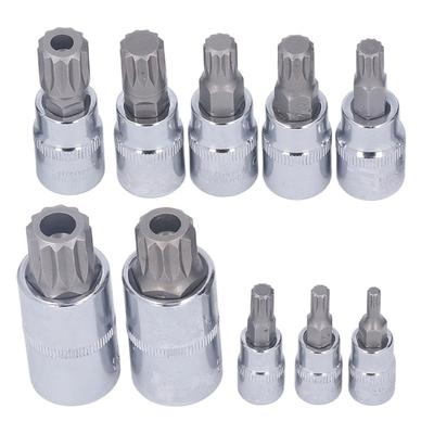 Saker Zestaw 10 nasadek bitów wielowypustowych trzypunktowych z napędem M4 do M18