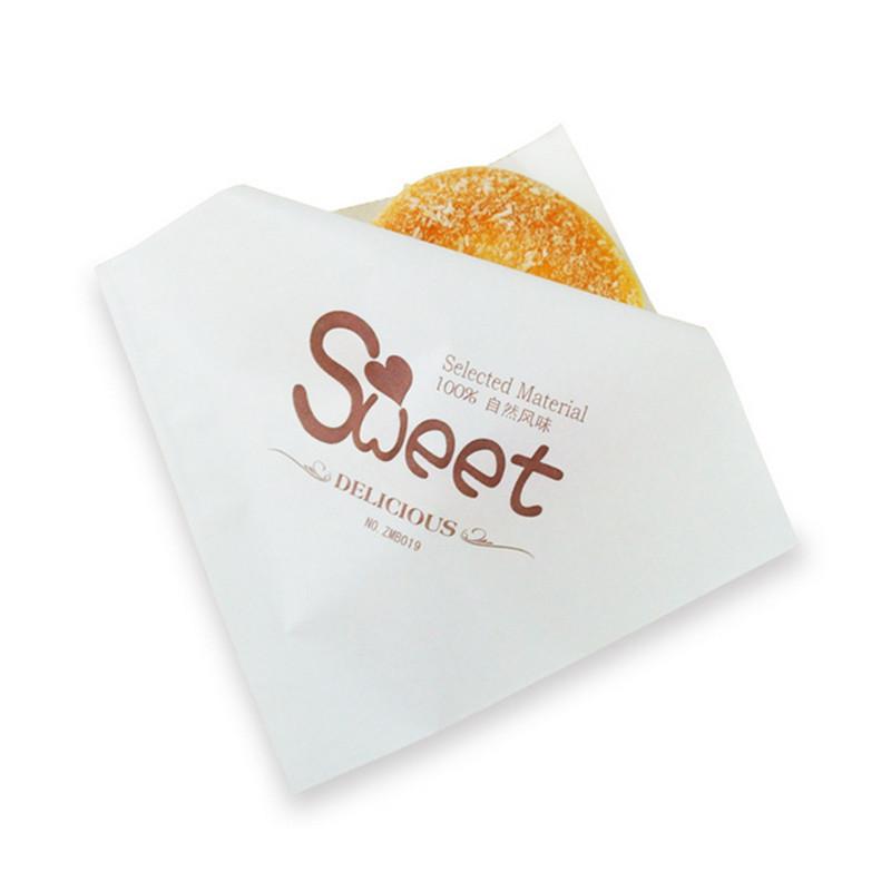 100Pcs Baking Donut Bakery Food Packaging Kraft Bag Oilproof Fried Bread Sandwich Paper Sweet Wrapping