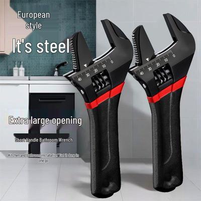 All-Steel Mini Adjustable Wrench with Extra-Large Opening, 6 & 8 Inch Options