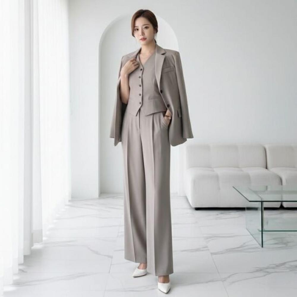 Style Latte Wide High Waist Pleated Slacks Pant