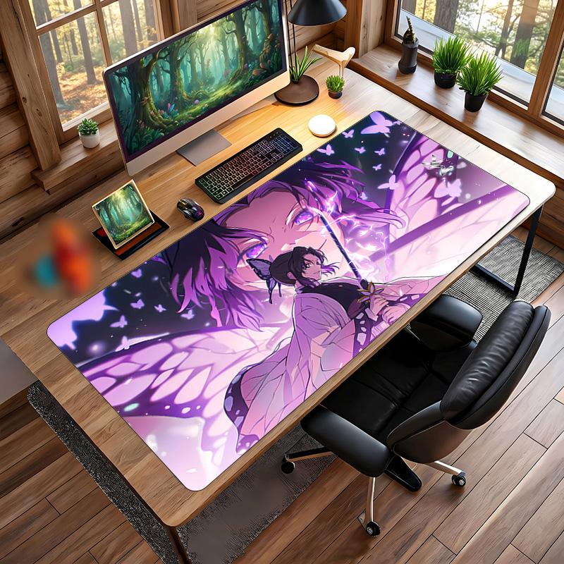 Shinobu Kocho Printed Mouse Pad Non-Slip Waterproof Rubber Desk Mat for Gaming Office Laptop Home Decor Gift