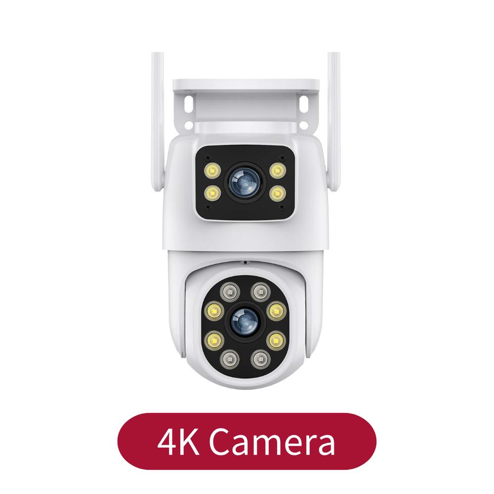 

Lens PTZ IP Outdoor 6K HD Three Screen WiFi Security Auto Tracking 4K Dual Len Wirelss CCTV Camera iCsee UK Plug білий