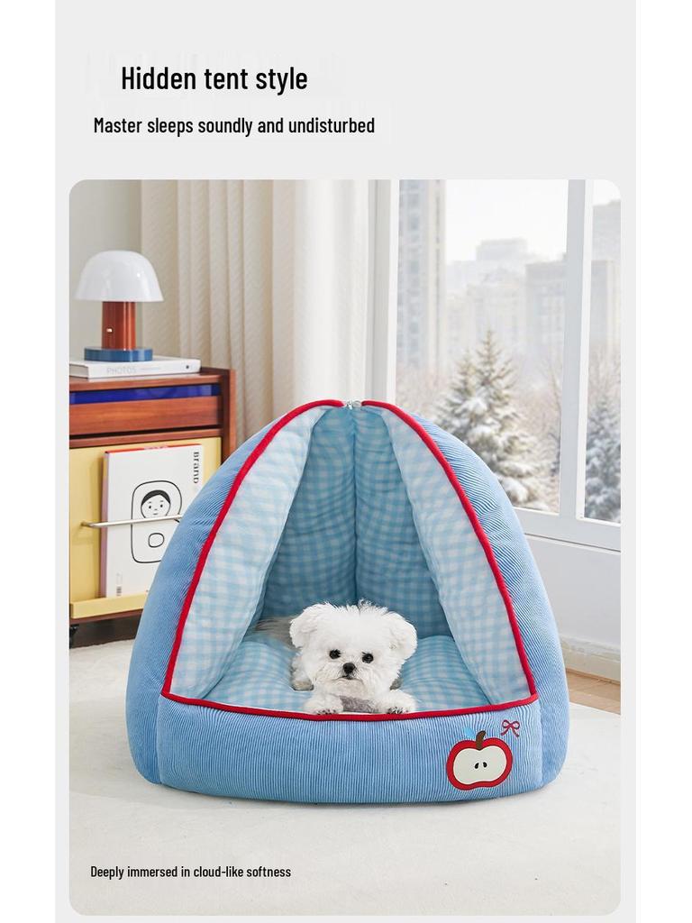 All-Season Semi-Closed Safe Pet Sofa Bed and Sleeping Pad