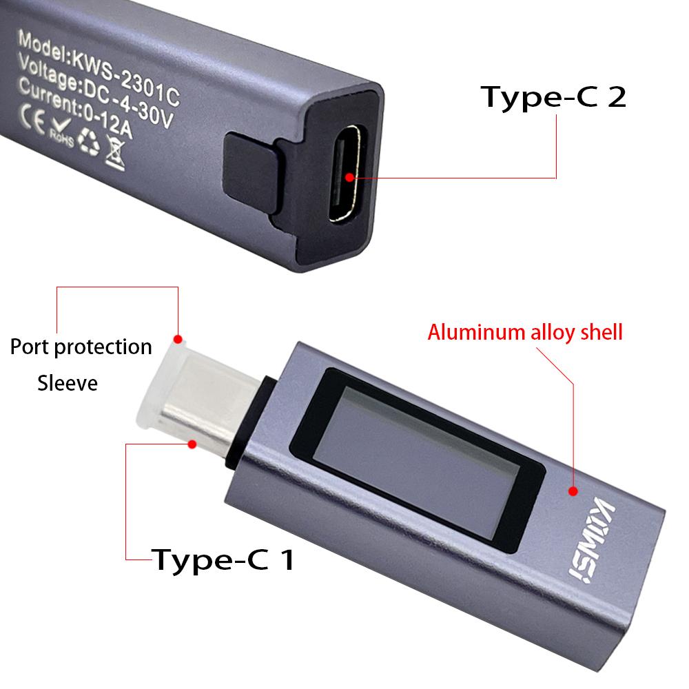 11 in 1 Type-C Tester DC Digital Voltmeter Amperimetro Current Voltage Meter Amp Volt Ammeter Detector Power Bank Charger Indica