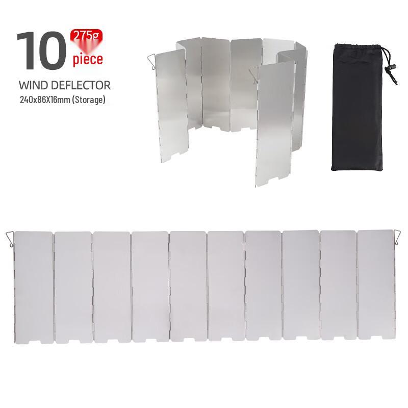 Portable 10-Plate Camping Stove Windshield