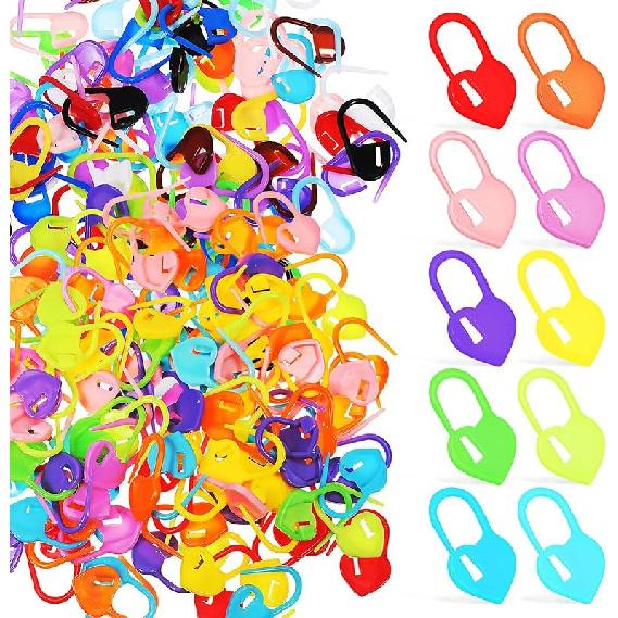 

Operitacx 200 Pieces Stitch Markers in 2 Styles - Crochet Stitch Markers for Knitting - Stitch Locking Clips - Crochet Pins with Storage Box - Stitch 200pcs