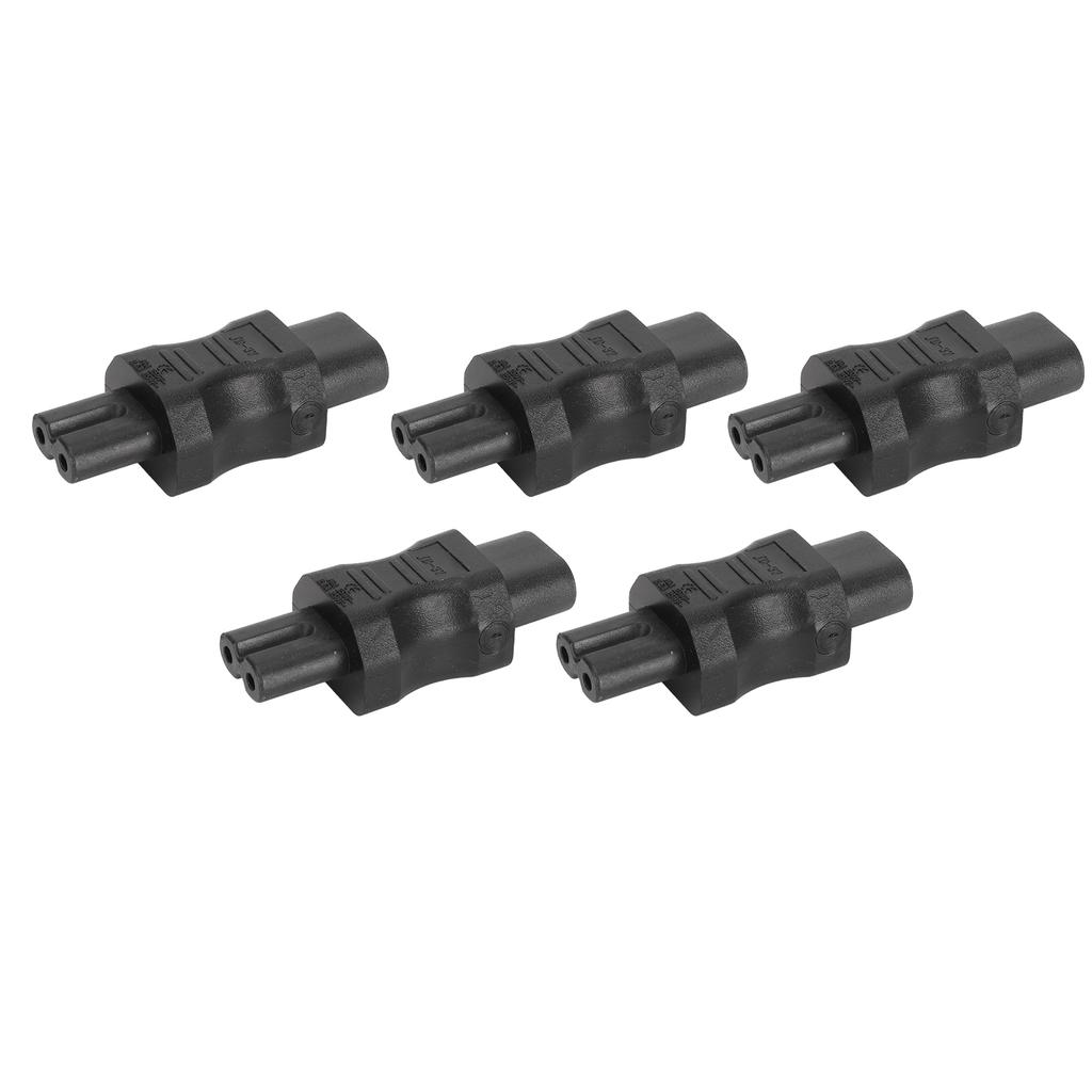 5pcs IEC320 C8 to IEC320 C7 Converter Connector 2 Pin 2500W Power Adapter for Laptop