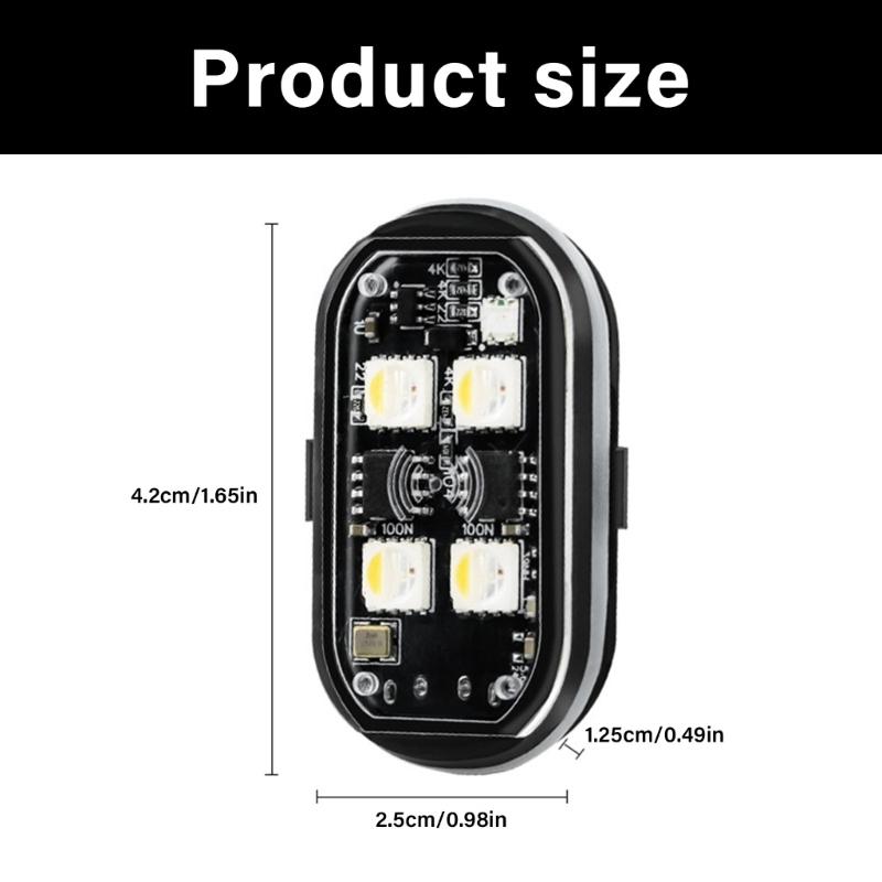 Remote Control Wireless LED Strobe Light USB Charging LED Emergency Warning Light for Car Motorcycle Aircraft Bike