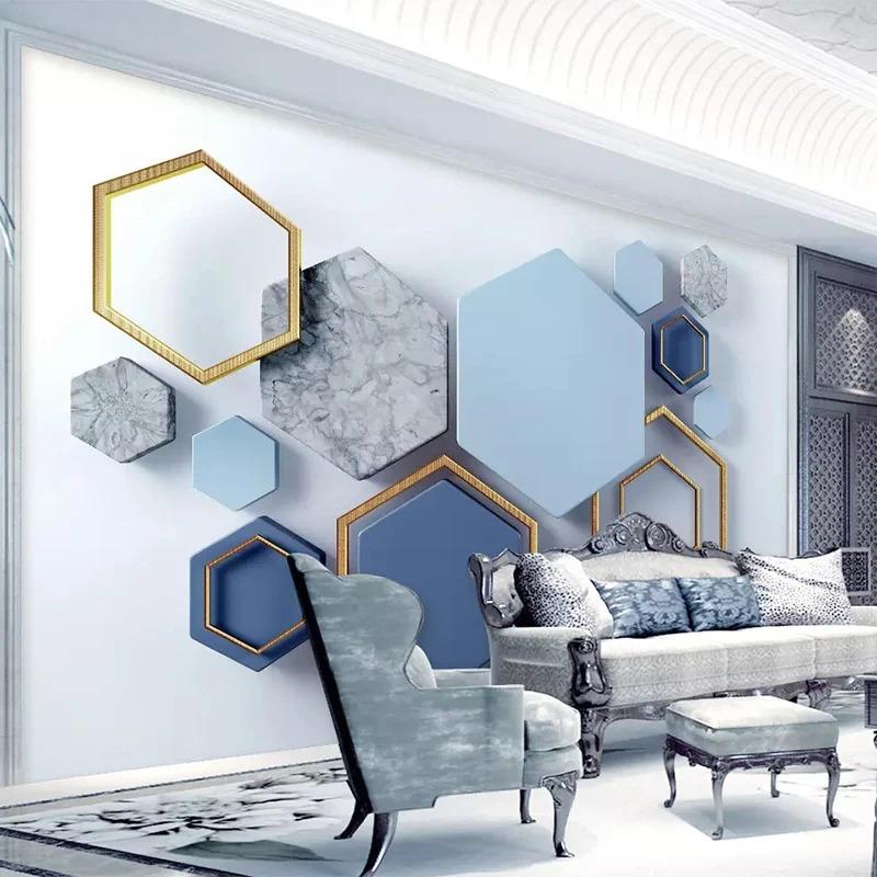 Duvar Kağıdı Modern 3d Stereo Soyut Sanat Geometrik Fotoğraf Duvar Resmi Oturma Odası Yatak Odası Arka Plan Duvar Resimleri
