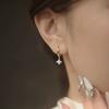 Pendientes de Aro de Trébol de Aguja de Plata de Ley 925 Modernos Elegantes para Fiesta de Boda Joyería Accesorios Regalo para Mujeres Niñas
