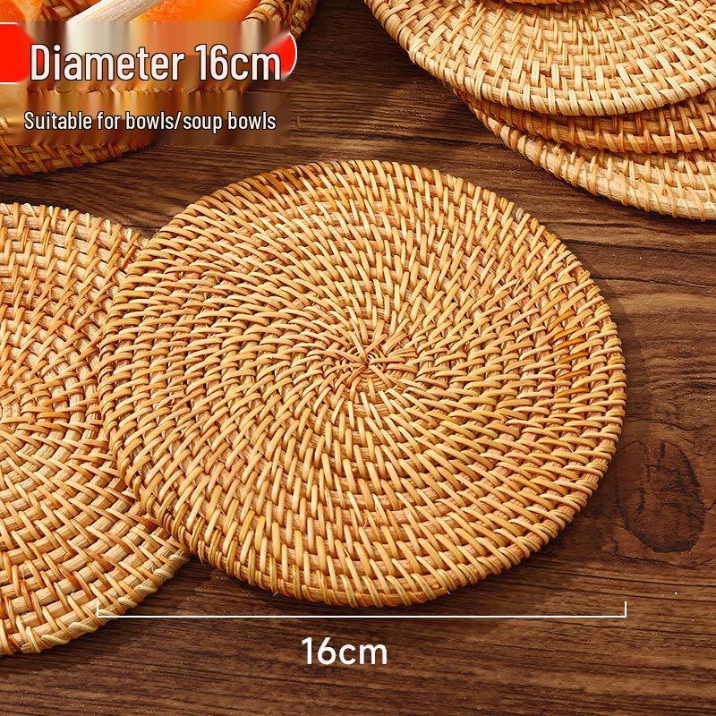 Rattan Heat-Resistant Insulation Mat for Pots, Bowls, Plates, Coasters, Teapots, and Casseroles