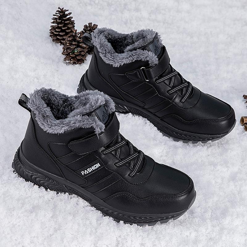Winter new high-top medium sports shoes velvet warm walking shoes warm shoes heated cotton shoes snow boots