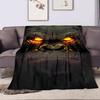 Fierce Glowing-Eyed Gorilla Face Design Patterned flannel blanket perfect for the bedroom living room, sofa, or a little nap