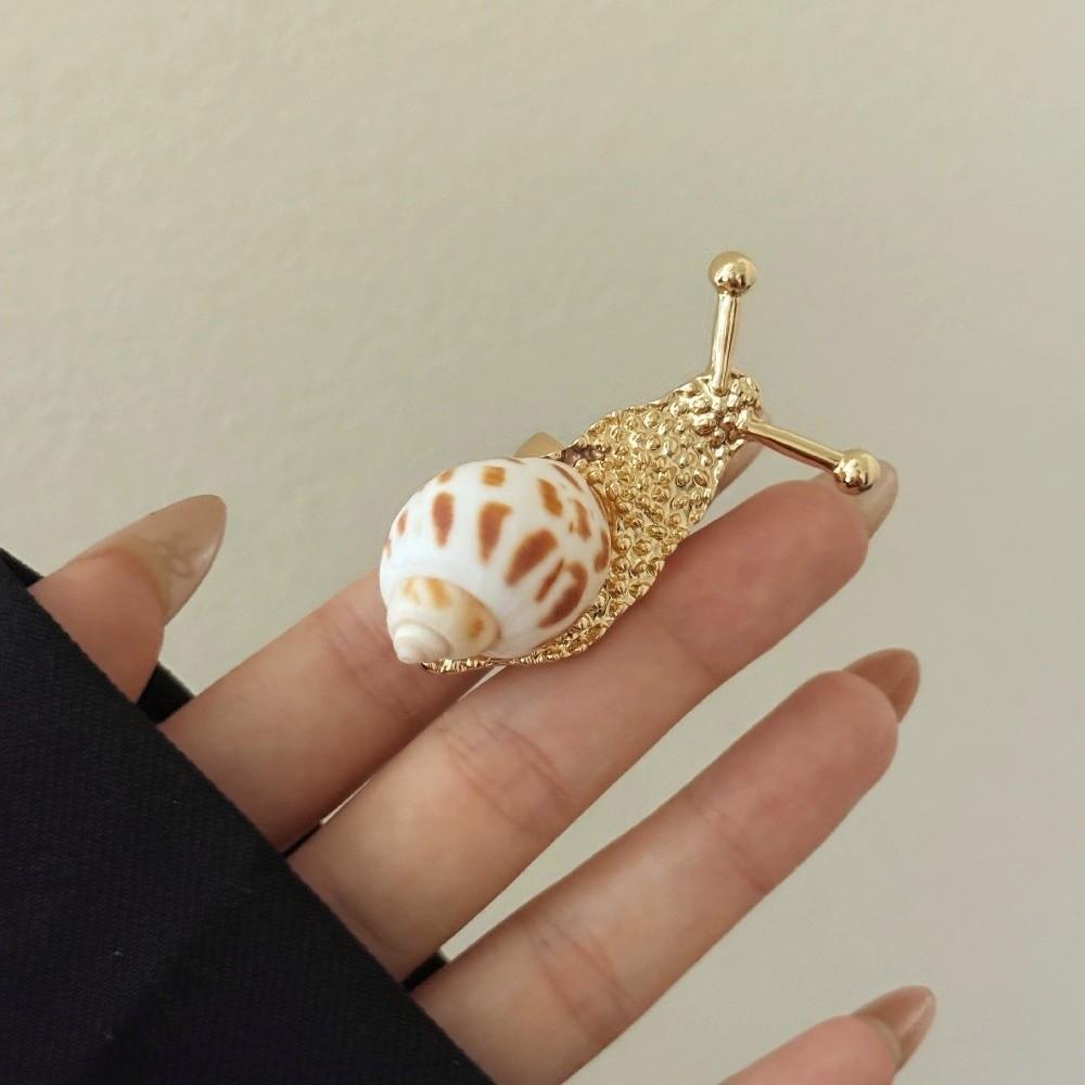 Adjustable Open Rings White Shell Geometric Ring Personality Shell Snail Ring Jewelry Gift