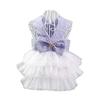 Spring Summer Fashionable Cotton Stripped Pattern Dogs Strap Dress Pet Clothes