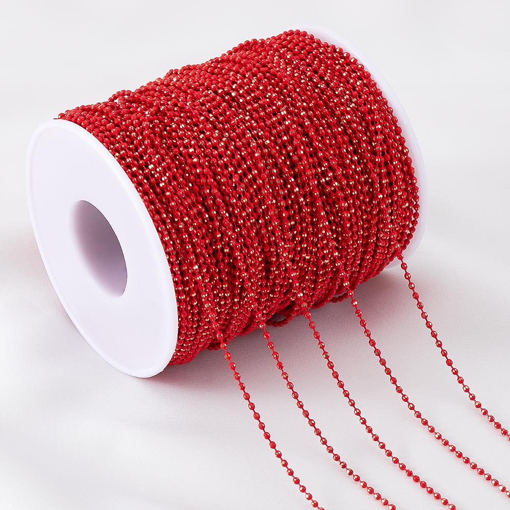 

1M 5M Enamel Ball Bead Chain 1.5mm Copper Beaded Chains for Bracelet Necklace Clothing Accessories DIY Jewelry Making Wholesale 1meter красный