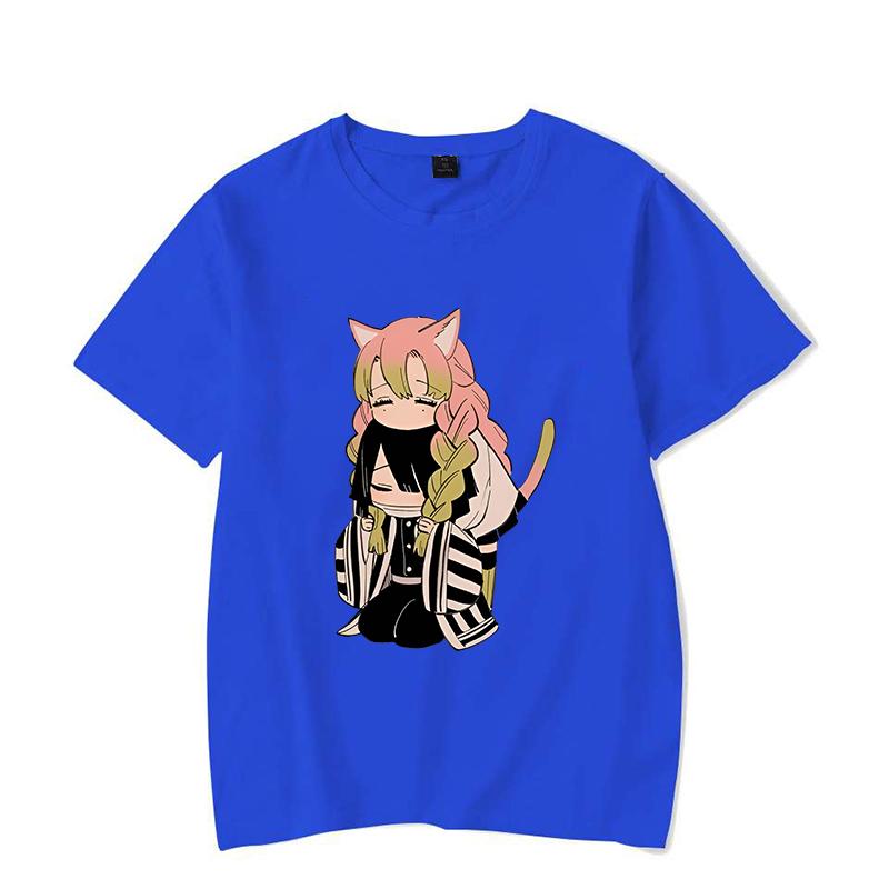 New Hot Anime Cartoon Kanroji Mitsuri Iguro Obanai T-shirts Fashion Women Men Summer Tee Shirt Couple's Casual Short Sleeve