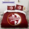 Fotbalový klub Torino Vzorovaná sada povlečení s přikrývkou Domácí dekorace Dárek (1 * povlak na peřinu + 2 * povlak na polštář bez jádra)