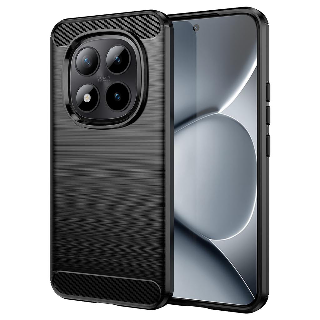 Dla Xiaomi Poco M8 Pro 5G/Redmi Note 15 Pro+ 5G (Światowy) Etui Ochronne Pokrowiec na Telefon Tekstura Włókna Węglowego Szczotkowane