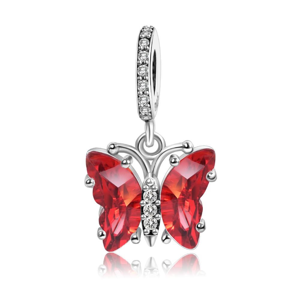 Romantic Copper Red Air Balloon Charm Fit Original Bracelet Copper Red Heart Rose Charms For Women Jewelry Gift