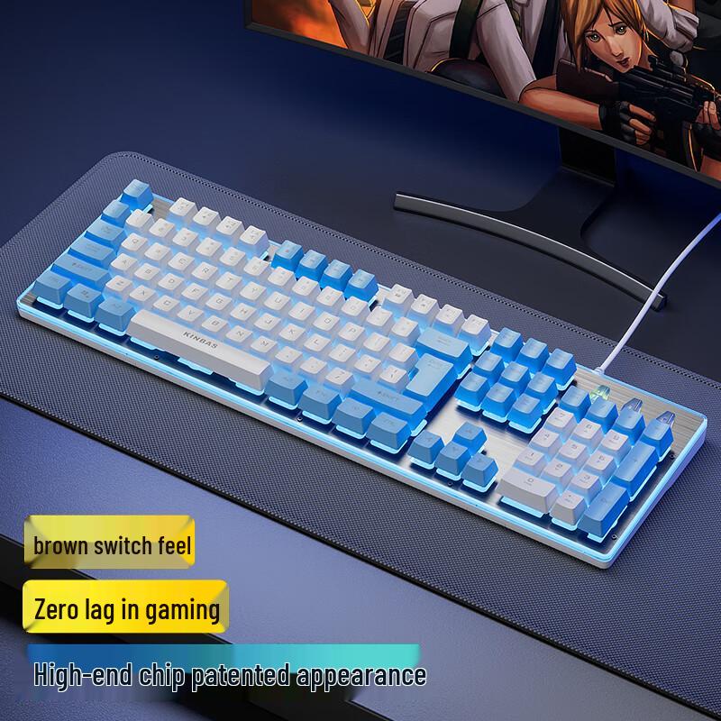 

YouShi Blue White Wired Keyboard and Mouse Set