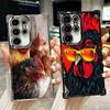 Chicken Hen Rooster Plating Phone Case For Samsung Galaxy S24 S25 FE S26 Edge S23 Ultra S22 S21 Plus S20 Anti-Fall Airabag Cover