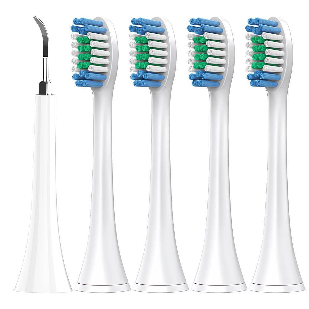 

Multifunctional Toothbrush Head & 4x Replacement Brush Heads, Compatible with Philips Sonicare Electric Toothbrush for 4100 6500