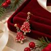 Festive Jewelry for Women 1 Pair Christmas Earrings Women, Xmas Tree Dangle Winter Holiday Gift Stud Earrings, Sparkling Rhinestone Festival