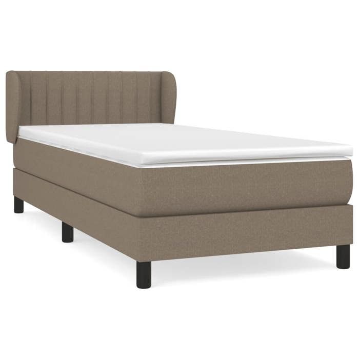 3126369 vidaXL Lit à sommier tapissier avec matelas Taupe 90x190 cm Tissu