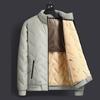 Autumn and Winter L-7XL Large Men's Graphene Lamb Wool Jacket Cotton Coat Middle Aged and Elderly Standing Collar with Velvet Warm Cotton Coat