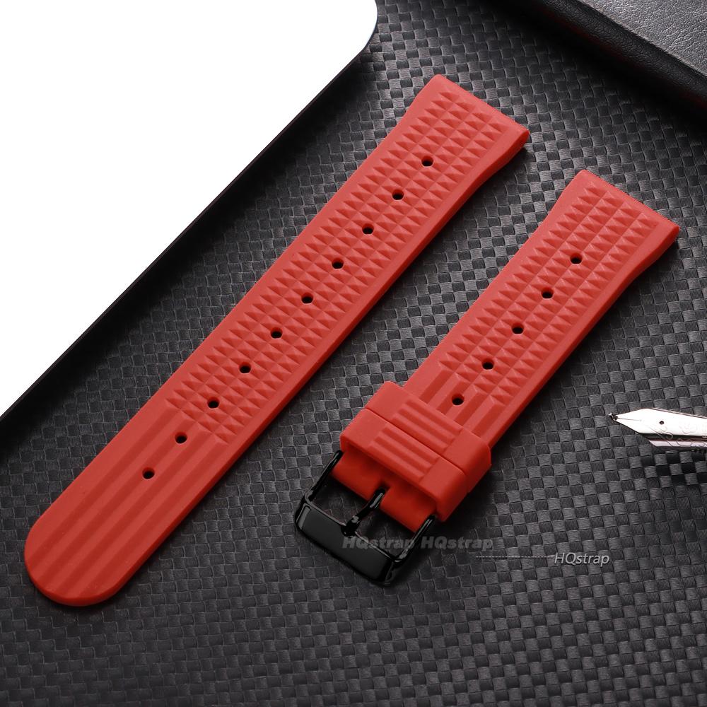 Premium Rubber Watch Band for Seiko Soft Universal 20mm 22mm Silicone Strap Replacement for Water Ghost Waterproof Watchbands