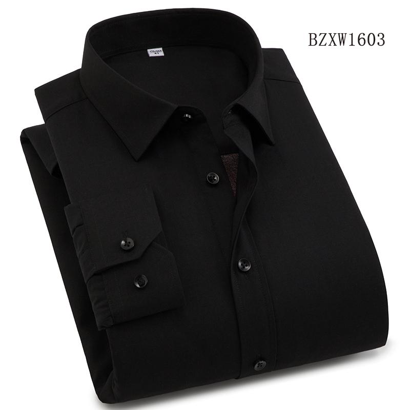 Autumn and Winter Bamboo Fiber Wool Inner Lining High-quality Warm Shirt Long Sleeved Men's Shirt
