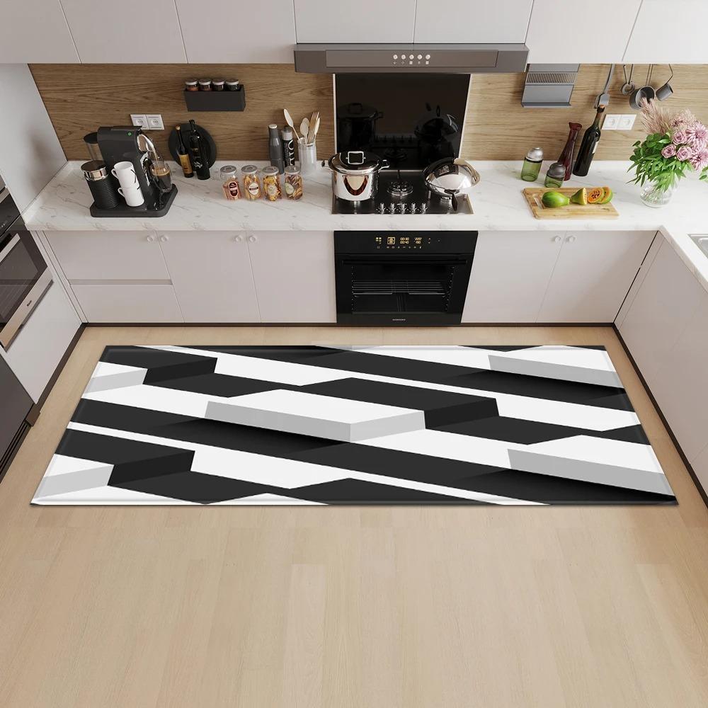 Geometric Square Pattern Home Kitchen Floor Mat Door Front Decoration Floor Mat