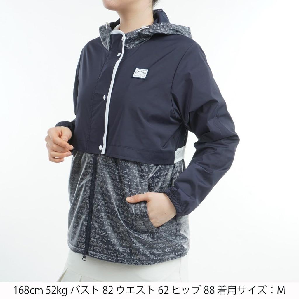 Blouson Windproof and Golf Outerwear L [Pin Apparel] Women's Water-Repellent Full-Zip (FLEX-IELD Stretch) / / 622-4220800 120_Navy