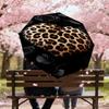 1pc Leopard Print Heart Automatic Open/Close Umbrella Compact Folding Umbrella with 8-Rib Shaft for Women/Men, Elegant Birthday1138S