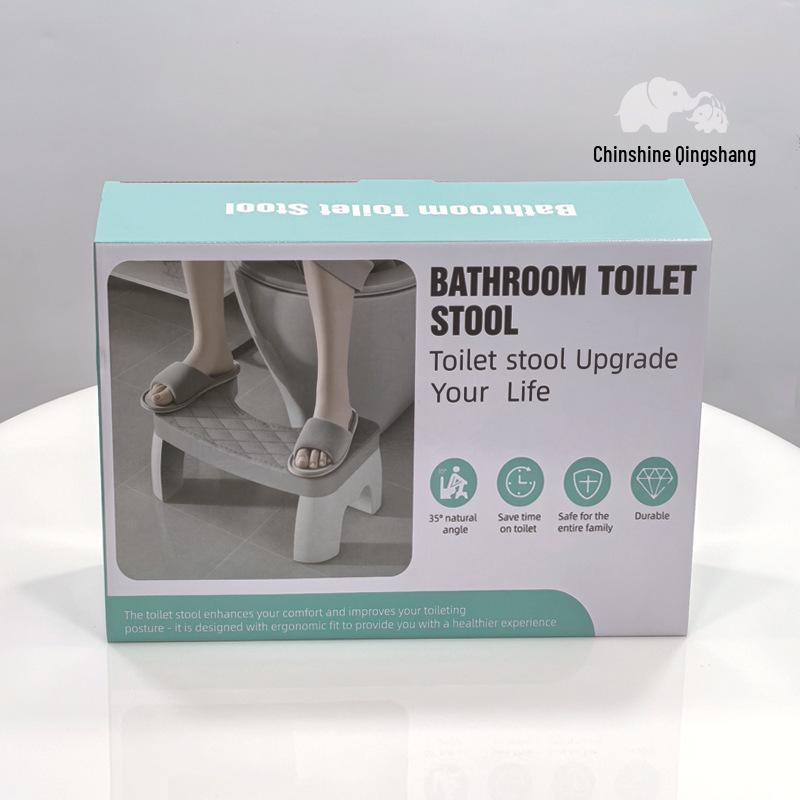 GripPro Bathroom Squat Toilet Footstool with Non-Slip Mat