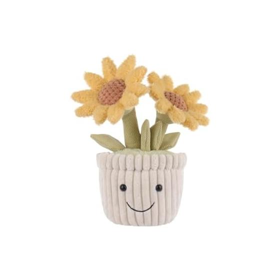 Apricot Lamb Potted Sunflower Plush, Soft and Cute, Fluffy Potted Sunflower, 23cm