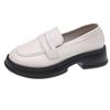 Lädskor Dam Sommar Brittisk Stil Blockklack Platå Loafers Dam College Casual Enkla
