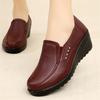 Spring Autumn Women's Fashion Pumps Shoes Woman Soft Leather Wedges Casual Shoes Comfortable Large Size Mother's Shoes