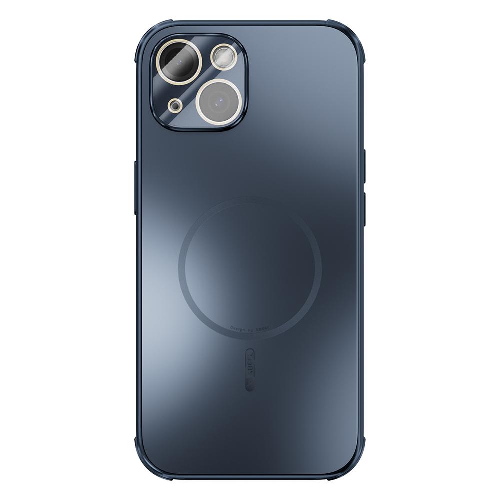 

ABEEL For iPhone 14 Magnetic Case TPU PC Cooling Matte Phone Back Cover with Lens Film Blue