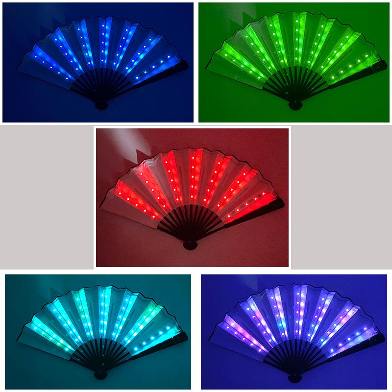 Irisierender LED Leucht-Disco-Party-Fächer - Leuchtende Faltbare Bühnenrequisite
