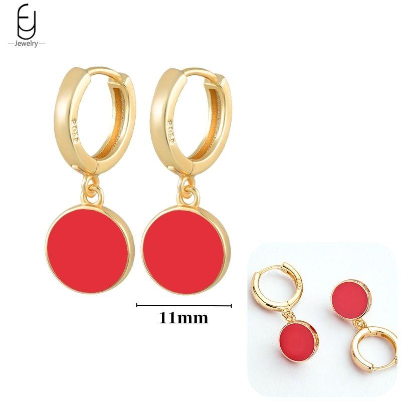 925 Silver Needle Cute Starfish/Shrimp Pendant Earrings Red Chili/ Star Enamel Gold Earrings For Women Fashion Jewelry