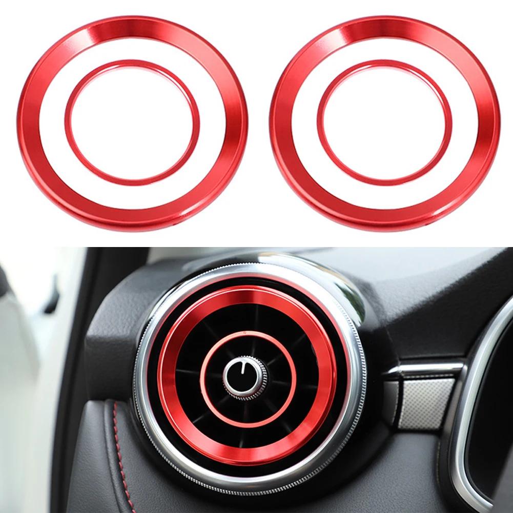 4PCS For MG ZS Air Outlet Cover Car-styling Interior Parts Circle Mouldings Chrome AC Frame Trim Decoration Accessories Auto