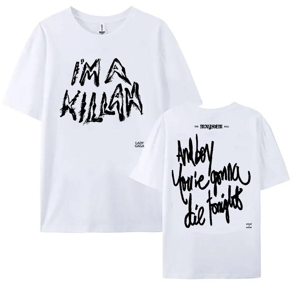 The MAYHEM Ball Tour TShirt Lady Gaga Singer Graphic Tshirts Fashion Short Sleeve Summer T Shirt Cotton Women Tees
